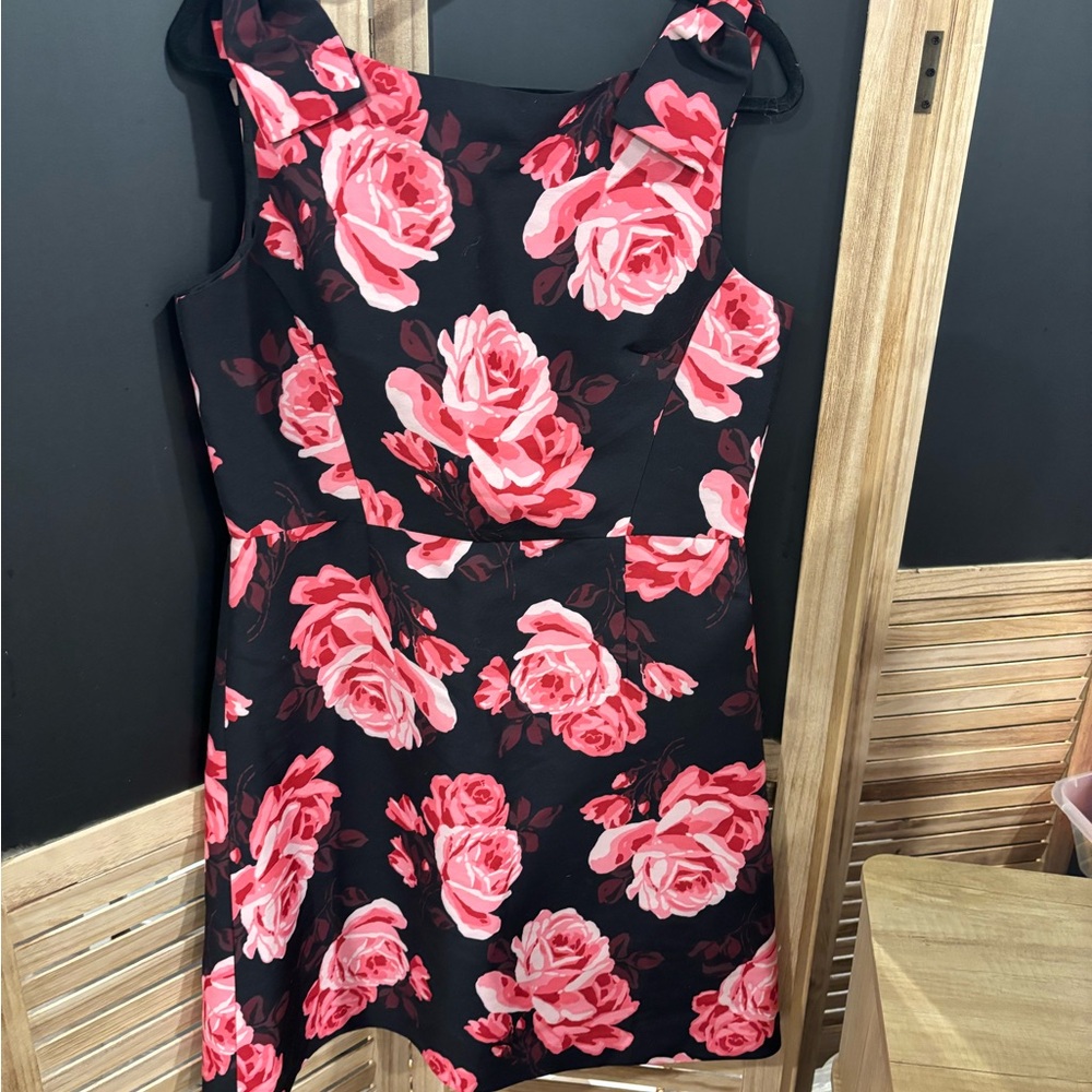 Kate Spade Black Dress with Pink Roses